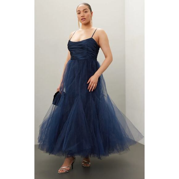 Hutch Navy Blue Midi Dress - Picture 1 of 16